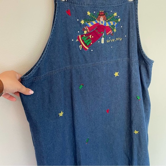 Vintage Quacker Factory Christmas Embroidered Denim Dress in Women’s SIZE 22W - Picture 3 of 11